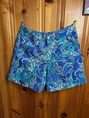 Ralph Lauren Blue Paisley Bermuda Shorts with Teal Accents